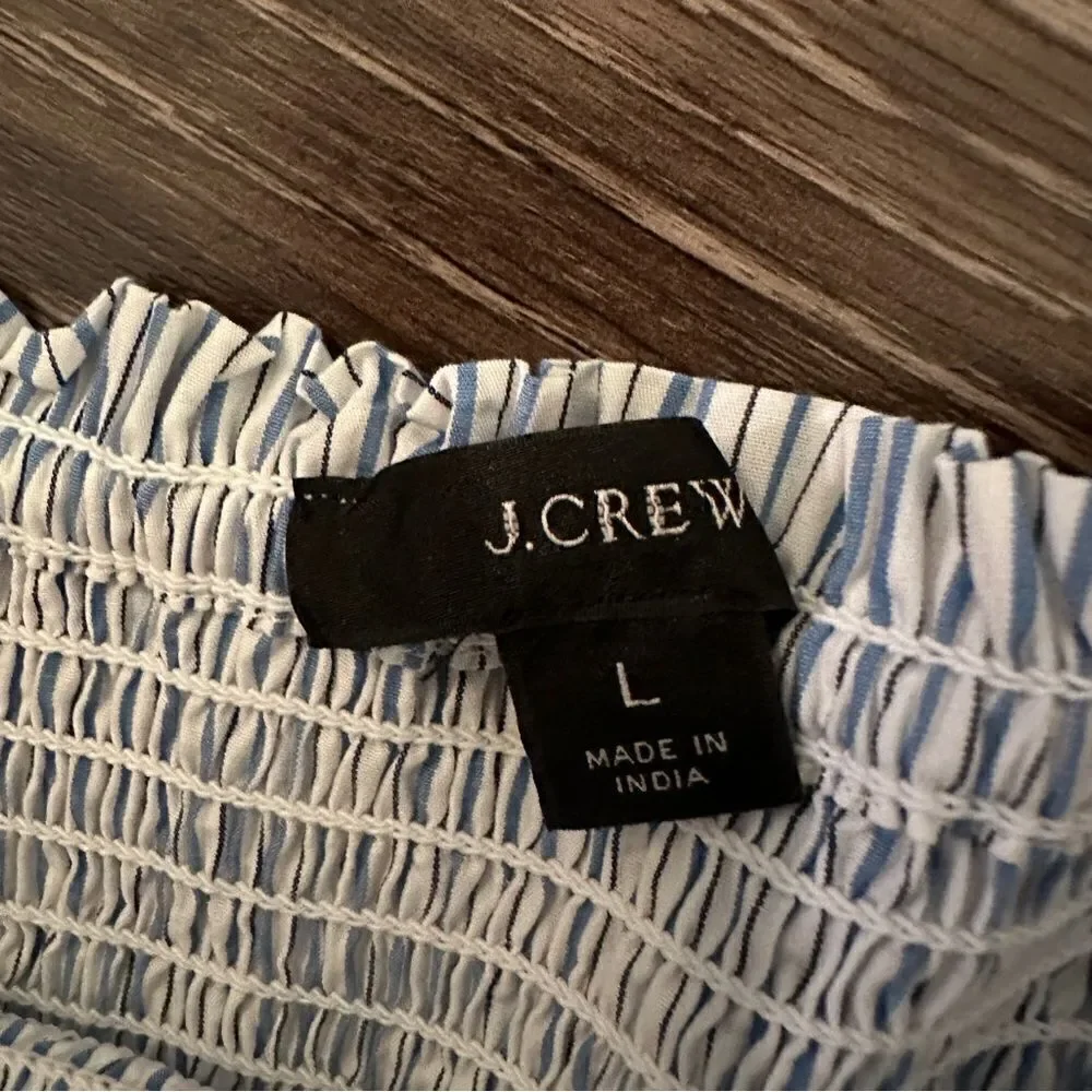 J. Crew Short-sleeve smocked dress in stripe